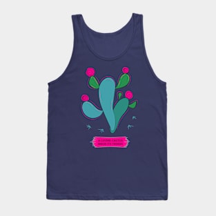 Turquoise bald cactus Tank Top